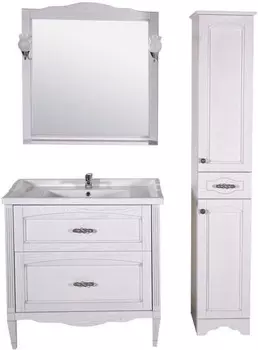 Тумба белый серебряная патина 79,4 см ASB-Woodline Римини Nuovo