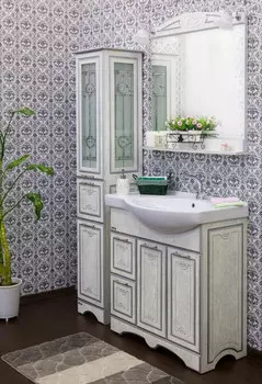 Тумба белый серебряная патина 79,8 см Sanflor Адель H0000001084