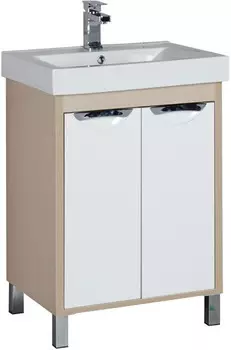 Тумба белый/светлый дуб 56,5 см Aquanet Гретта 00171554