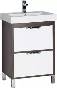 Тумба белый/венге 56,5 см Aquanet Гретта 00171595