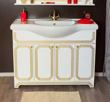 Тумба белый золотая патина 116,4 см Sanflor Каир H0000000220