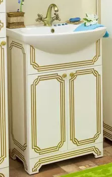 Тумба белый золотая патина 55 см Sanflor Каир H0000000215
