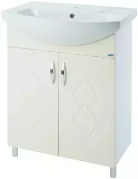 Тумба бежевый глянец/белый глянец 44,5 см Bellezza Элеганс 4638606240078