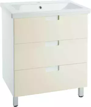 Тумба бежевый глянец/белый глянец 66,2 см Bellezza Пегас 4630411140079