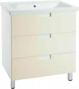 Тумба бежевый глянец/белый глянец 86,2 см Bellezza Пегас 4630415140075