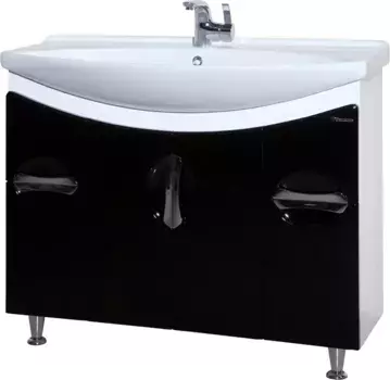 Тумба черный глянец/белый глянец 101 см Bellezza Лагуна 4632118110041