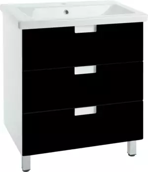 Тумба черный глянец/белый глянец 66,2 см Bellezza Пегас 4630411140048