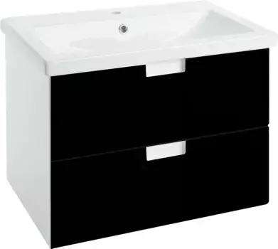 Тумба черный глянец/белый глянец 66,2 см Bellezza Пегас 4630411270042