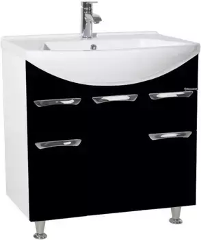 Тумба черный глянец/белый глянец 74 см Bellezza Альфа 4638812110042