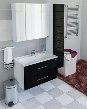 Тумба черный глянец/белый глянец 78,8 см Санта Омега 207021л