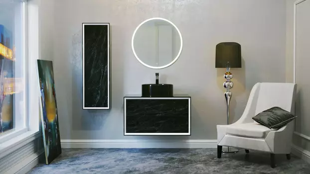 Тумба черный мрамор 85 см Jorno Charm Cha.01.85/P/Bm