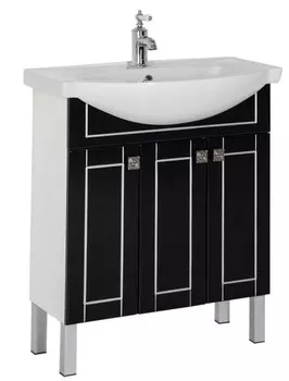 Тумба черный/патина серебро 69 см Aquanet Честер 00186101