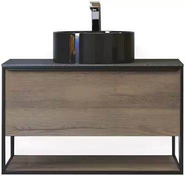 Тумба древесный аттик/черный 75 см Jorno Steal Ste.01.75/P/Da