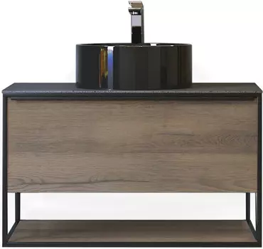 Тумба древесный аттик/черный 90 см Jorno Steal Ste.01.90/P/Da