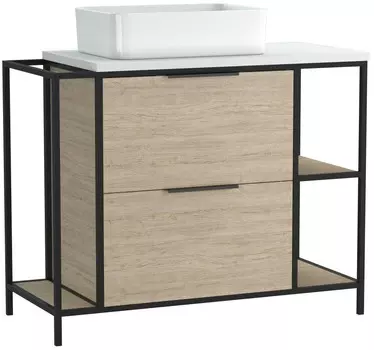 Тумба дуб/черный 100,2 см Cersanit Bosquet A63013