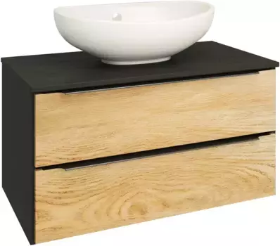 Тумба дуб/черный 85 см Runo Мальта 00-00001099