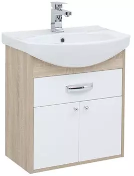 Тумба дуб сонома/белый 55,4 см Aquanet Грейс 00198373