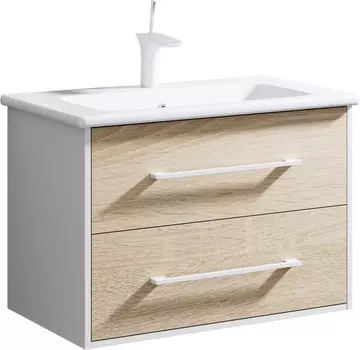 Тумба дуб сонома/белый глянец 74 см Aqwella 5 Stars Miami Mai.01.08