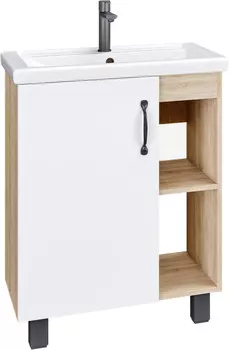 Тумба дуб сонома/белый матовый 56,6 см Grossman Флай 106001