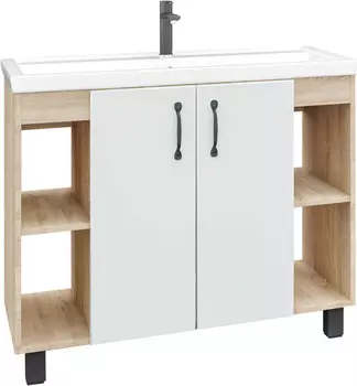 Тумба дуб сонома/белый матовый 97,5 см Grossman Флай 101001