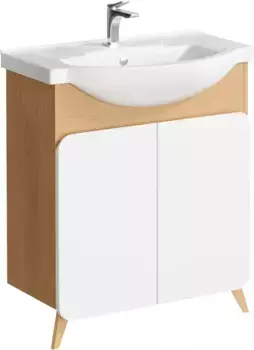 Тумба дуб золотой/белый матовый 68,8 см Aqwella Basic BAS0107DZ