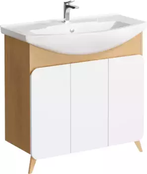 Тумба дуб золотой/белый матовый 83 см Aqwella Basic BAS0108DZ