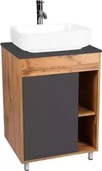 Тумба графит матовый/дуб вотан 66,4 см Viant Бостон VBOS65NG-T1ST