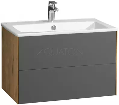 Тумба графит софт/дуб веллингтон 73,4 см Акватон Сохо 1A258101AJA00