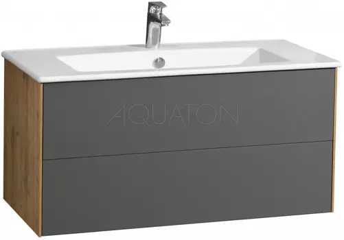 Тумба графит софт/дуб веллингтон 98 см Акватон Сохо 1A258201AJA00