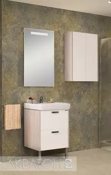 Тумба Йорк 55 белый глянец/ясень фабрик Aquaton 1A170501YOAV0