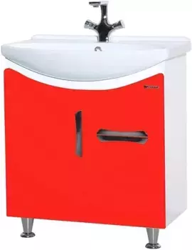 Тумба красный глянец/белый глянец 63 см Bellezza Лагуна 4632110090037