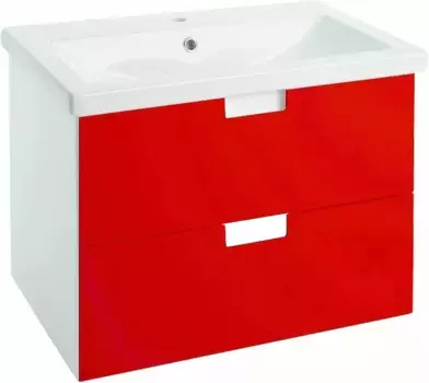 Тумба красный глянец/белый глянец 66,2 см Bellezza Пегас 4630411270035