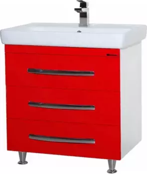 Тумба красный глянец/белый глянец 74,5 см Bellezza Рокко 4635313660038