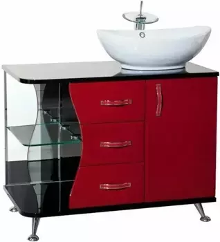 Тумба красный глянец/черный глянец 91 см Bellezza Рио 4633615141217