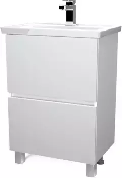 Тумба под раковину 1Marka Aris У76053 57 см, напольная, белый глянец