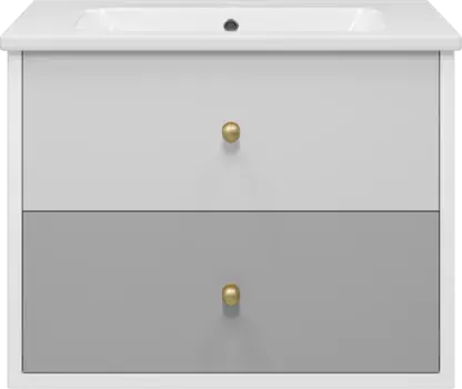 Тумба под раковину Brevita 50 Shades of Grey Анастейша Ана-06080-01-012Я 75 см, подвесная, белый матовый/светло-серый матовый/темно-серый матовый