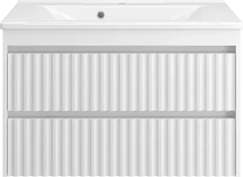 Тумба под раковину Brevita Balaton BAL-06090-01-01П2Я 88 см, подвесная, белый матовый