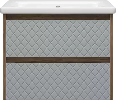 Тумба под раковину Brevita Chester CHE-09065-49502Я 62 см, подвесная, серый матовый/дуб чарльстон