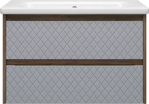 Тумба под раковину Brevita Chester CHE-09080-49502Я 77 см, подвесная, серый матовый/дуб чарльстон