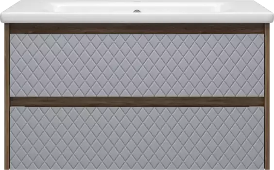 Тумба под раковину Brevita Chester CHE-09090-49502Я 87 см, подвесная, серый матовый/дуб чарльстон