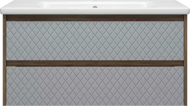 Тумба под раковину Brevita Chester CHE-09100-49502Я 97 см, подвесная, серый матовый/дуб чарльстон