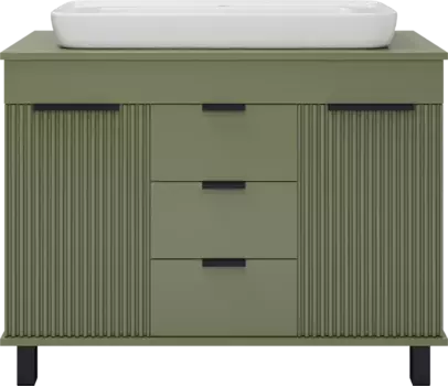 Тумба под раковину Brevita Enfida ENF-06100-0843Я 100 см, напольная, со столешницей, зеленый матовый