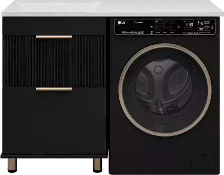 Тумба под раковину Brevita Enfida ENF-07060-022Я 57,6 см, напольная, над стиральной машиной, черный матовый