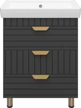 Тумба под раковину Brevita Gloster GLOS-06070-48-2 63,8 см, напольная, графит матовый