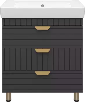 Тумба под раковину Brevita Gloster GLOS-08060-48-2 73,5 см, напольная, графит матовый