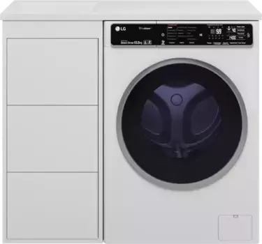 Тумба под раковину Brevita Grafit GRA-01040-023Я 38,5 см, напольная, над стиральной машиной, белый матовый