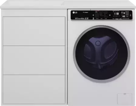 Тумба под раковину Brevita Grafit GRA-01060-023Я 58,5 см, напольная, над стиральной машиной, белый матовый