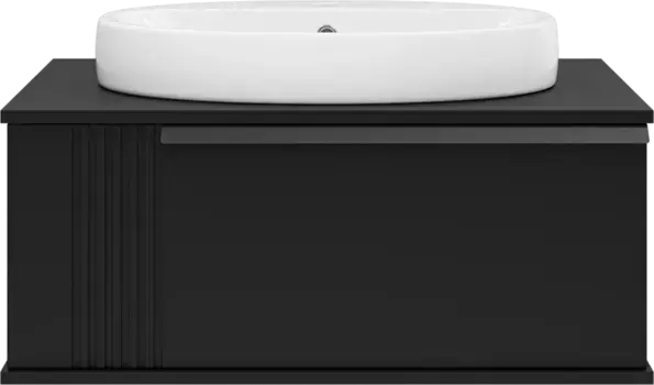 Тумба под раковину Brevita Savoy SAV-09080-0301Я 80 см, подвесная, со столешницей, черный матовый