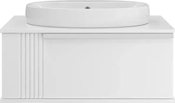 Тумба под раковину Brevita Savoy SAV-09080-0101Я 80 см, подвесная, со столешницей, белый матовый