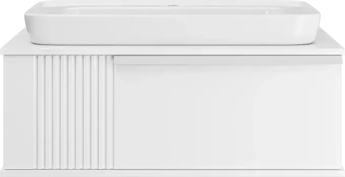 Тумба под раковину Brevita Savoy SAV-09090-0101Я 90 см, подвесная, со столешницей, белый матовый